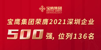 寶鷹集團(tuán)入圍2021深圳500強(qiáng)企業(yè)，位列136名